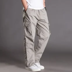 Men's Work Pants Hiking Cargo Pants Hiking Pants Trousers Summer Outdoor Ripstop Quick Dry Multi Pockets Breathable Cotton Pants / Trousers Bottoms Army Green Light Grey Black Work Hunting Fishing L