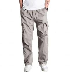 Men's Work Pants Hiking Cargo Pants Hiking Pants Trousers Summer Outdoor Ripstop Quick Dry Multi Pockets Breathable Cotton Pants / Trousers Bottoms Army Green Light Grey Black Work Hunting Fishing L