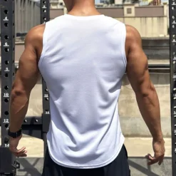 Men's Workout Tank Top Running Tank Top Gym Tank Top Sleeveless Vest / Gilet Casual Athleisure Quick Dry Soft Breathable Gym Workout Walking Jogging Sportswear Activewear Solid Colored Black White