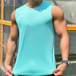 Men's Workout Tank Top Running Tank Top Gym Tank Top Sleeveless Vest / Gilet Casual Athleisure Quick Dry Soft Breathable Gym Workout Walking Jogging Sportswear Activewear Solid Colored Black White