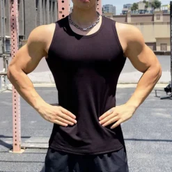 Men's Workout Tank Top Running Tank Top Gym Tank Top Sleeveless Vest / Gilet Casual Athleisure Breathable Quick Dry Soft Gym Workout Running Walking Sportswear Activewear Solid Colored Black White