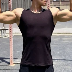 Men's Workout Tank Top Running Tank Top Gym Tank Top Sleeveless Vest / Gilet Casual Athleisure Breathable Quick Dry Soft Gym Workout Running Walking Sportswear Activewear Solid Colored Black White