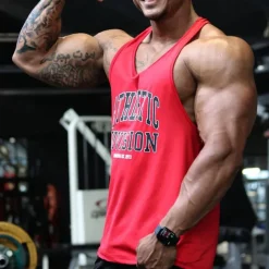 Men's Workout Tank Top Running Tank Top Gym Tank Top Sleeveless Vest / Gilet Casual Athleisure Breathable Quick Dry Soft Gym Workout Running Walking Sportswear Activewear Black White Red