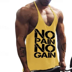 Men's Workout Tank Top Running Tank Top Gym Tank Top Sleeveless Vest / Gilet Casual Athleisure Breathable Quick Dry Soft Gym Workout Running Walking Sportswear Activewear Black White Yellow