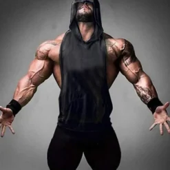 Men's Workout Tank Top Running Tank Top Gym Tank Top Sleeveless Vest / Gilet Casual Athleisure Cotton Breathable Quick Dry Soft Gym Workout Running Walking Sportswear Activewear Solid Colored Black