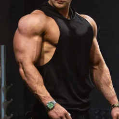 Men's Workout Tank Top Running Tank Top Gym Tank Top Sleeveless Vest / Gilet Casual Athleisure Cotton Breathable Quick Dry Soft Gym Workout Running Walking Sportswear Activewear Solid Colored Black