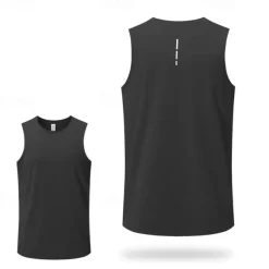 Men's Workout Tank Top Running Tank Top Gym Tank Top Sleeveless Vest / Gilet Casual Athleisure Breathable Quick Dry Soft Gym Workout Running Walking Sportswear Activewear Solid Colored Black White