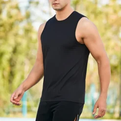 Men's Workout Tank Top Running Tank Top Gym Tank Top Sleeveless Vest / Gilet Casual Athleisure Breathable Quick Dry Soft Gym Workout Running Walking Sportswear Activewear Solid Colored Black White