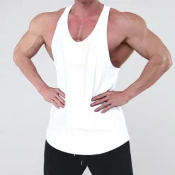 Men's Workout Tank Top Running Tank Top Gym Tank Top Sleeveless Vest / Gilet Casual Athleisure Cotton Breathable Quick Dry Soft Gym Workout Running Walking Sportswear Activewear Solid Colored Black