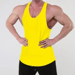 Men's Workout Tank Top Running Tank Top Gym Tank Top Sleeveless Vest / Gilet Casual Athleisure Cotton Breathable Quick Dry Soft Gym Workout Running Walking Sportswear Activewear Solid Colored Black