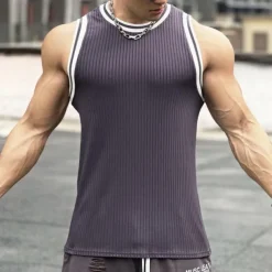 Men's Workout Tank Top Running Tank Top Gym Tank Top Patchwork Sleeveless Vest / Gilet Casual Athleisure Breathable Quick Dry Soft Gym Workout Running Walking Sportswear Activewear Solid Colored