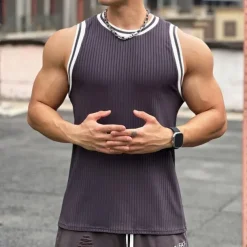 Men's Workout Tank Top Running Tank Top Gym Tank Top Patchwork Sleeveless Vest / Gilet Casual Athleisure Breathable Quick Dry Soft Gym Workout Running Walking Sportswear Activewear Solid Colored