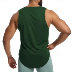 Men's Workout Tank Top Running Tank Top Gym Tank Top Sleeveless Vest / Gilet Casual Athleisure Breathable Quick Dry Soft Gym Workout Running Walking Sportswear Activewear Solid Colored Peacock Blue