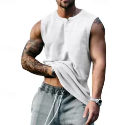 Men's Workout Tank Top Running Tank Top Gym Tank Top Sleeveless Vest / Gilet Casual Athleisure Quick Dry Soft Breathable Gym Workout Walking Jogging Sportswear Activewear Solid Colored Dark Grey