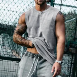 Men's Workout Tank Top Running Tank Top Gym Tank Top Sleeveless Vest / Gilet Casual Athleisure Quick Dry Soft Breathable Gym Workout Walking Jogging Sportswear Activewear Solid Colored Dark Grey