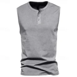 Men's Workout Tank Top Running Tank Top Gym Tank Top Sleeveless Vest / Gilet Casual Athleisure Quick Dry Soft Breathable Gym Workout Walking Jogging Sportswear Activewear Solid Colored Dark Grey