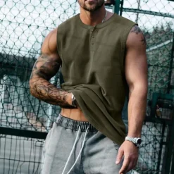 Men's Workout Tank Top Running Tank Top Gym Tank Top Sleeveless Vest / Gilet Casual Athleisure Quick Dry Soft Breathable Gym Workout Walking Jogging Sportswear Activewear Solid Colored Dark Grey