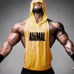 Men's Workout Tank Top Running Tank Top Gym Tank Top Sleeveless Vest / Gilet Casual Athleisure Cotton Breathable Quick Dry Soft Gym Workout Running Walking Sportswear Activewear Yellow / Black