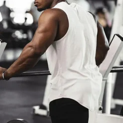 Men's Workout Tank Top Running Tank Top Gym Tank Top Sleeveless Vest / Gilet Casual Athleisure Cotton Breathable Quick Dry Soft Gym Workout Running Walking Sportswear Activewear Solid Colored Dark