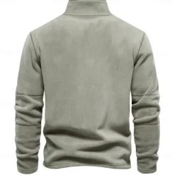 Men's Zip Hoodie Sweatshirt Quarter Zip Sweatshirt Black Blue Brown Green Khaki Half Zip Plain Sports & Outdoor Casual Daily non-printing Active Cool Casual Spring & Fall Autumn / Fall Clothing