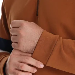 Men's Zip Hoodie Sweatshirt Pullover Navy Blue Green Khaki Gray Standing Collar Color Block Sports & Outdoor Sports Weekend Streetwear Cool Casual Spring & Fall Clothing Apparel Hoodies Sweatshirts