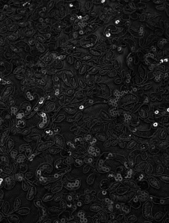 Mermaid Black Dress Evening Gown Sequin Prom Dress Sparkle Formal Gown Sweep / Brush Train Long Sleeve Illusion Neck Lace with Appliques dress to impress