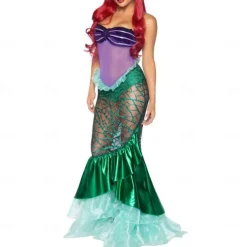 Mermaid Halloween Dress Masquerade Fancy Costume Carnival Costume Mermaid and Trumpet Gown Slip Cosplay Adults' Women's Carnival Masquerade Mardi Gras Party Halloween Masquerade Easy Halloween