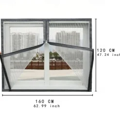 Mesh Screen Mosquito Nets For Windows, Summer Insect-proof Curtains, Removable Household Screen Doors, Invisible Custom Zipper Mosquito Nets Adjustable Screen Window