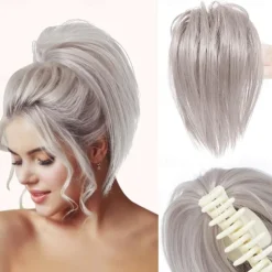 Messy Bun Hair Piece Claw Clip Hair Buns Hair Piece Tousled Updo Short Ponytail Bun Hair Extensions Claw Clip Hair Bun Piece Ponytail for Women