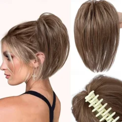 Messy Bun Hair Piece Claw Clip Hair Buns Hair Piece Tousled Updo Short Ponytail Bun Hair Extensions Claw Clip Hair Bun Piece Ponytail for Women