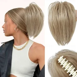 Messy Bun Hair Piece Claw Clip Hair Buns Hair Piece Tousled Updo Short Ponytail Bun Hair Extensions Claw Clip Hair Bun Piece Ponytail for Women