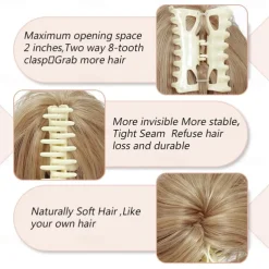 Messy Bun Hair Piece Claw Clip Hair Buns Hair Piece Tousled Updo Short Ponytail Bun Hair Extensions Claw Clip Hair Bun Piece Ponytail for Women