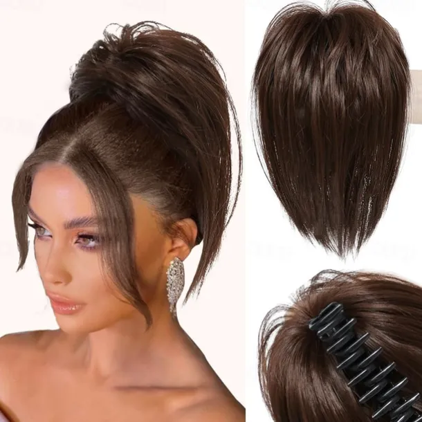 Messy Bun Hair Piece Claw Clip Hair Buns Hair Piece Tousled Updo Short Ponytail Bun Hair Extensions Claw Clip Hair Bun Piece Ponytail for Women