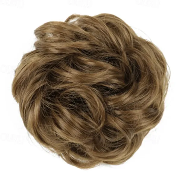 Messy Bun Hair Piece Hair Bun Scrunchies Synthetic Wavy Curly Chignon Ponytail Hair Extensions Thick Updo Hairpieces for Women Girls Kids 1PCS