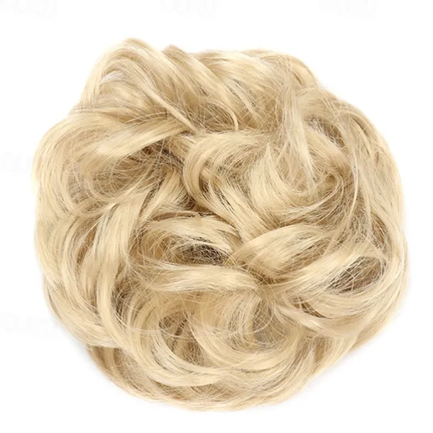 Messy Bun Hair Piece Hair Bun Scrunchies Synthetic Wavy Curly Chignon Ponytail Hair Extensions Thick Updo Hairpieces for Women Girls Kids 1PCS