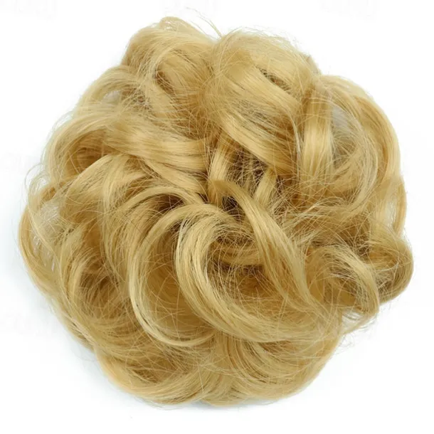 Messy Bun Hair Piece Hair Bun Scrunchies Synthetic Wavy Curly Chignon Ponytail Hair Extensions Thick Updo Hairpieces for Women Girls Kids 1PCS