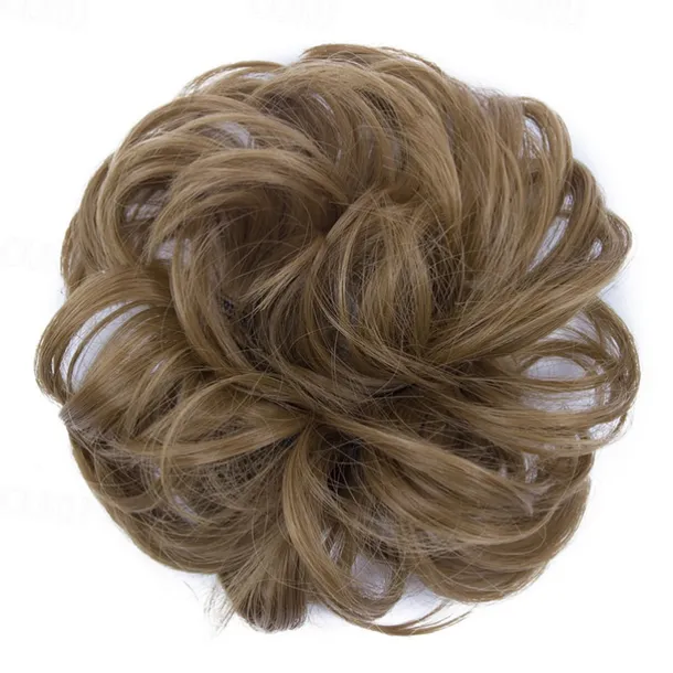 Messy Bun Hair Piece Hair Bun Scrunchies Synthetic Wavy Curly Chignon Ponytail Hair Extensions Thick Updo Hairpieces for Women Girls Kids 1PCS