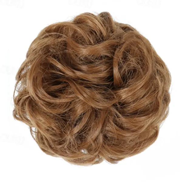 Messy Bun Hair Piece Hair Bun Scrunchies Synthetic Wavy Curly Chignon Ponytail Hair Extensions Thick Updo Hairpieces for Women Girls Kids 1PCS