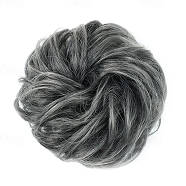 Messy Bun Hair Piece Hair Bun Scrunchies Synthetic Wavy Curly Chignon Ponytail Hair Extensions Thick Updo Hairpieces for Women Girls Kids 1PCS