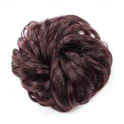 Messy Bun Hair Piece Hair Bun Scrunchies Synthetic Wavy Curly Chignon Ponytail Hair Extensions Thick Updo Hairpieces for Women Girls Kids 1PCS