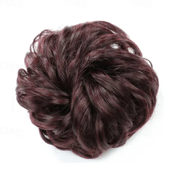 Messy Bun Hair Piece Hair Bun Scrunchies Synthetic Wavy Curly Chignon Ponytail Hair Extensions Thick Updo Hairpieces for Women Girls Kids 1PCS