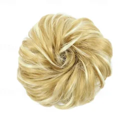 Messy Bun Hair Piece Hair Bun Scrunchies Synthetic Wavy Curly Chignon Ponytail Hair Extensions Thick Updo Hairpieces for Women Girls Kids 1PCS