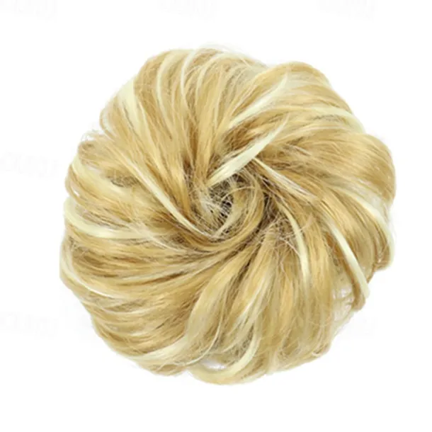 Messy Bun Hair Piece Hair Bun Scrunchies Synthetic Wavy Curly Chignon Ponytail Hair Extensions Thick Updo Hairpieces for Women Girls Kids 1PCS