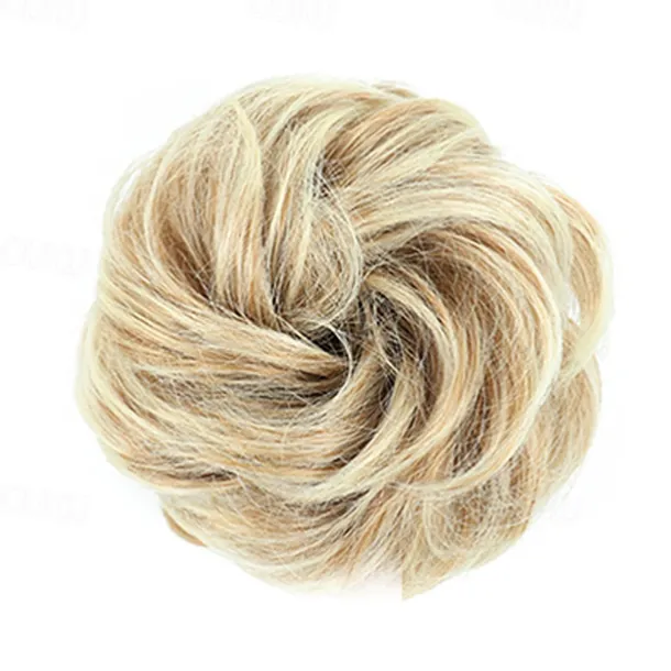 Messy Bun Hair Piece Hair Bun Scrunchies Synthetic Wavy Curly Chignon Ponytail Hair Extensions Thick Updo Hairpieces for Women Girls Kids 1PCS