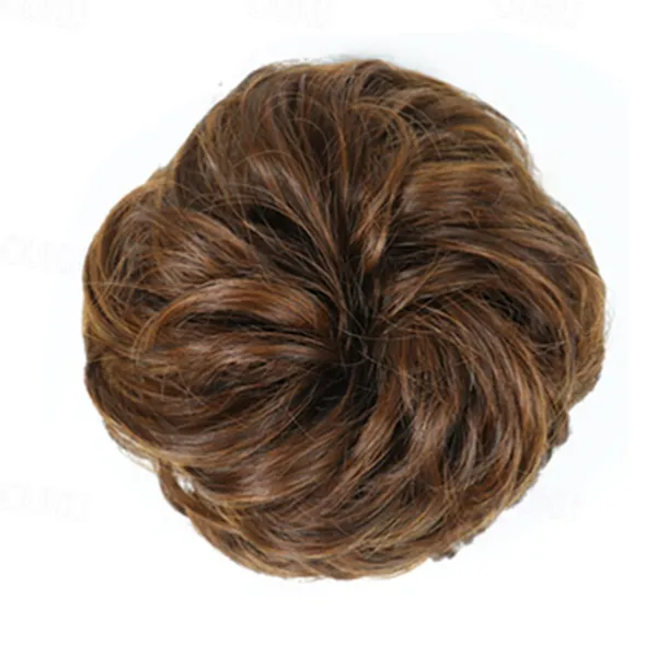 Messy Bun Hair Piece Hair Bun Scrunchies Synthetic Wavy Curly Chignon Ponytail Hair Extensions Thick Updo Hairpieces for Women Girls Kids 1PCS