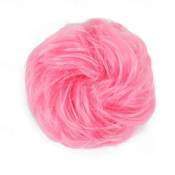 Messy Bun Hair Piece Hair Bun Scrunchies Synthetic Wavy Curly Chignon Ponytail Hair Extensions Thick Updo Hairpieces for Women Girls Kids 1PCS