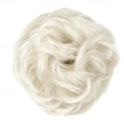 Messy Bun Hair Piece Hair Bun Scrunchies Synthetic Wavy Curly Chignon Ponytail Hair Extensions Thick Updo Hairpieces for Women Girls Kids 1PCS