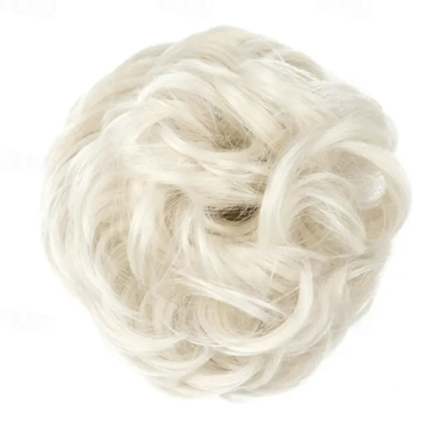 Messy Bun Hair Piece Hair Bun Scrunchies Synthetic Wavy Curly Chignon Ponytail Hair Extensions Thick Updo Hairpieces for Women Girls Kids 1PCS