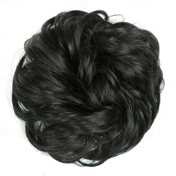 Messy Bun Hair Piece Hair Bun Scrunchies Synthetic Wavy Curly Chignon Ponytail Hair Extensions Thick Updo Hairpieces for Women Girls Kids 1PCS
