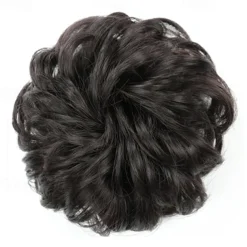 Messy Bun Hair Piece Hair Bun Scrunchies Synthetic Wavy Curly Chignon Ponytail Hair Extensions Thick Updo Hairpieces for Women Girls Kids 1PCS